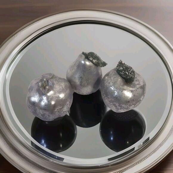 Artificial Faux Lavender And Silver Terracotta Fruit Set Of 3 - Picture 2 of 8